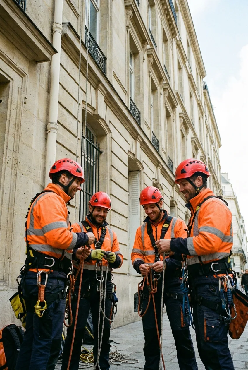Équipe Cordistes Responsables en intervention