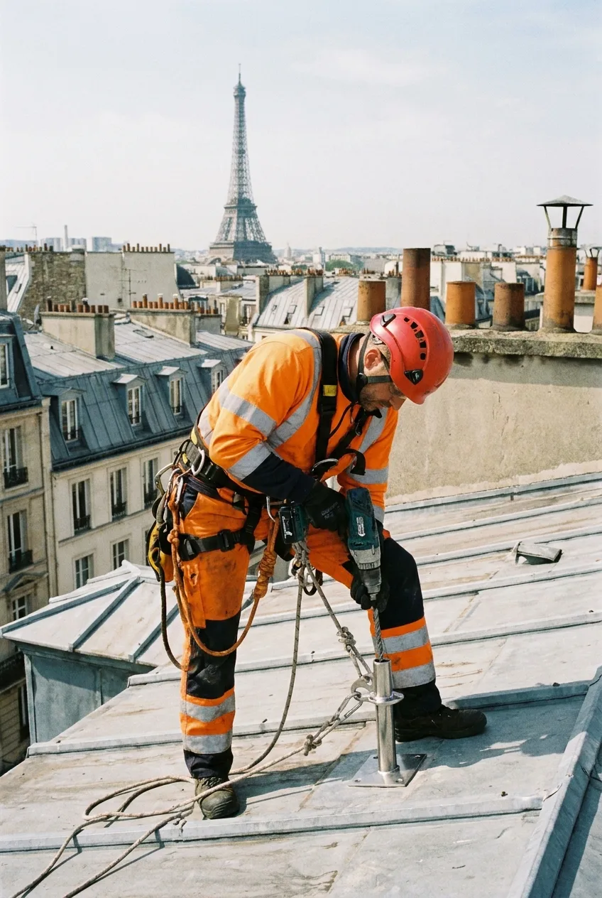 Installation de points d'ancrage — réalisation 1