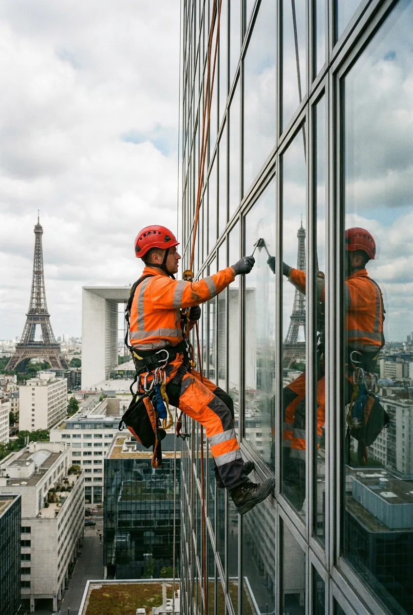 Nettoyage de vitres toute hauteur — réalisation 1