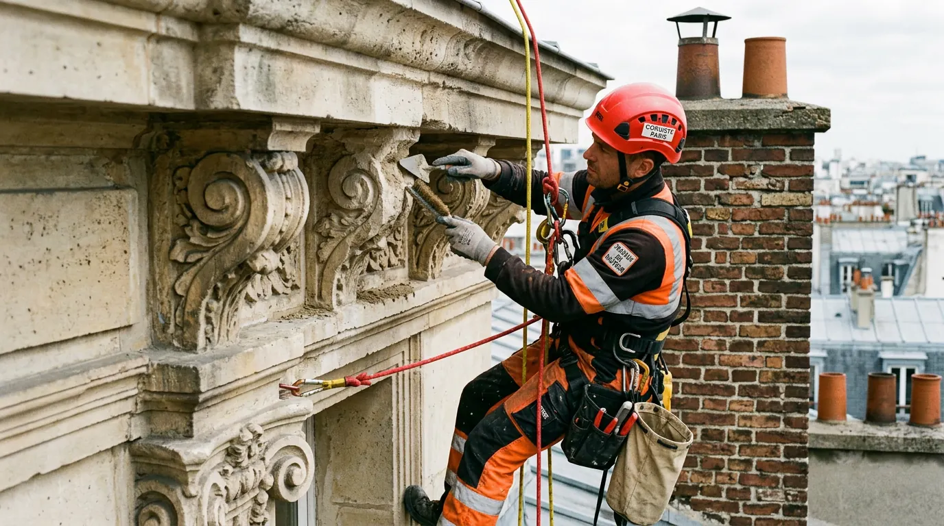 Maçonnerie, corniches & cheminées — cordistes professionnels