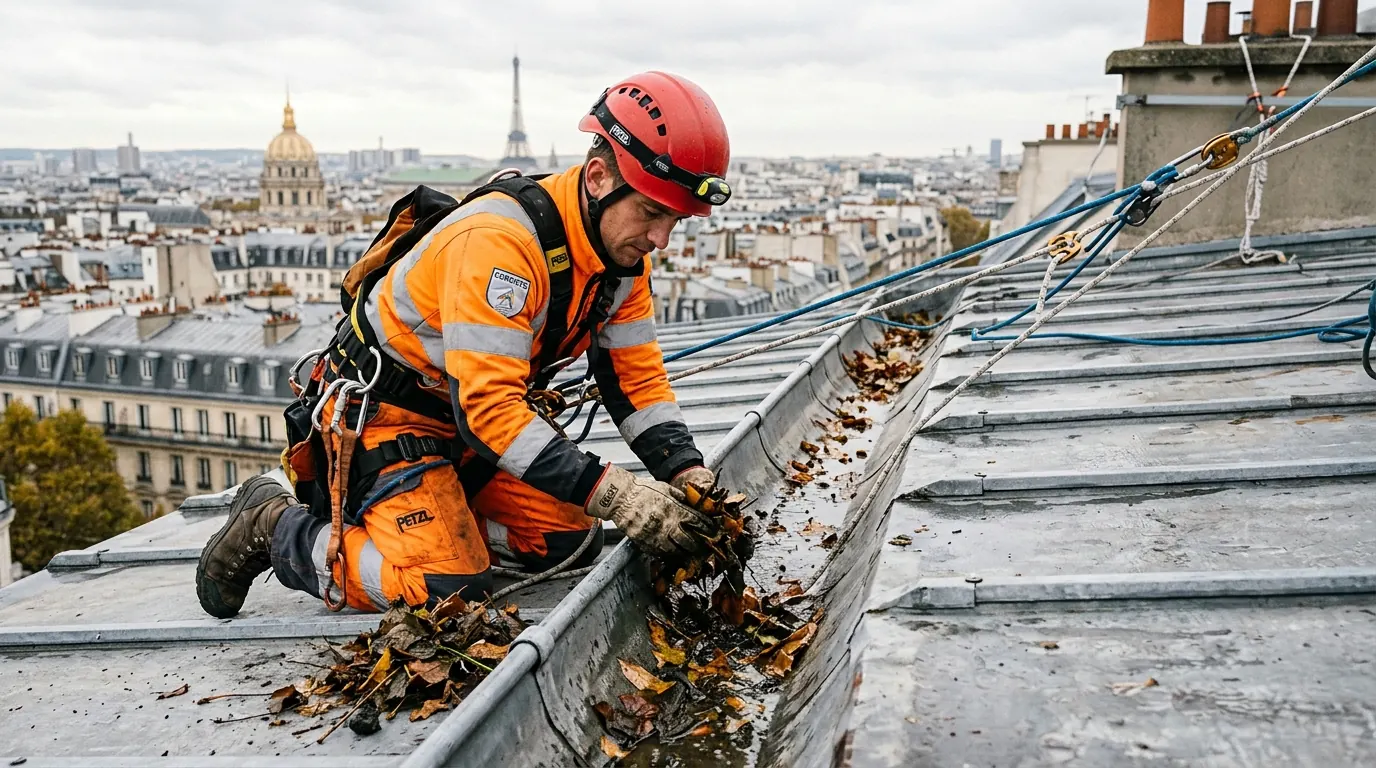 Nettoyage chéneaux & gouttières — cordistes professionnels